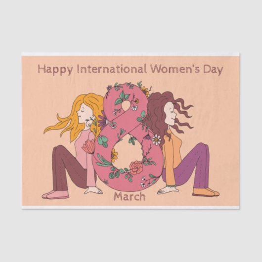 Papier Mousseline Happy International Women's Day (8 March) (Recto)