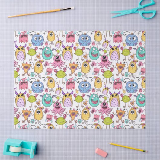 Papier Mousseline Happy Little Monsters (Artisanat)