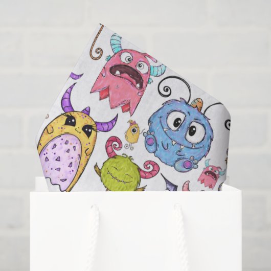 Papier Mousseline Happy Little Monsters (Sac cadeau)