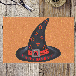 Papier Mousseline Happy Samhain Witch Casquette Stars Magic Wiccan