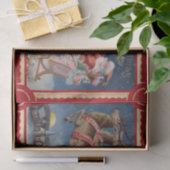 Papier Mousseline Happy Santa Claus in His Sleigh with Reindeers (Cadeau)