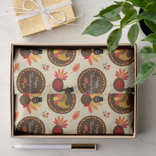 Papier Mousseline Happy Thanksgiving (Cadeau)