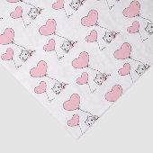 Papier Mousseline Happy Valentine's Day Tissue Paper Cat Pink Hearts (Détail)
