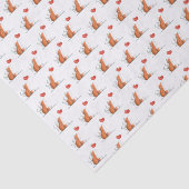 Papier Mousseline Happy Valentine's Day Tissue Paper Fox Red Hearts (Détail)