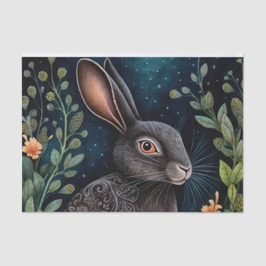 Papier Mousseline Hare de minuit (Recto)