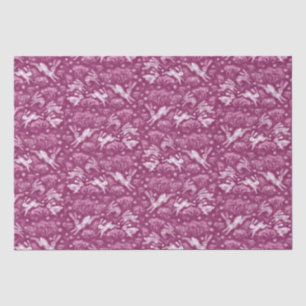 Papier Mousseline Hares lapins lapins lapins Motif d'hiver Fuchsia