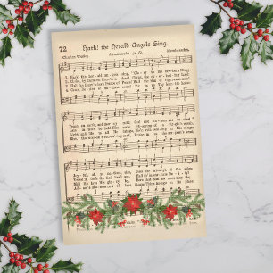 Papier Mousseline Hark the Herald Angels Chanter Music Sheet Découpa