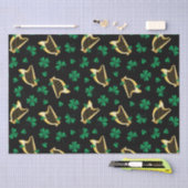 Papier Mousseline Harpes et trèfles pour la Saint-Patrick (Artisanat)