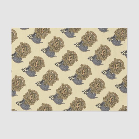 Papier Mousseline Harry Potter | Cimier de Hufflepuff avec Badger (Recto)