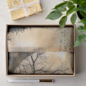 Papier Mousseline Hauning Imaginaire Gothique Raven & Girl Art Colla (Cadeau)