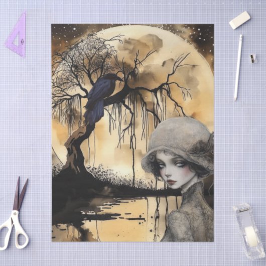 Papier Mousseline Hauning Imaginaire levain gothique et fille victor (Artisanat)