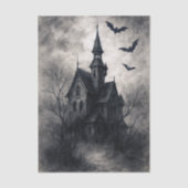 Papier Mousseline Haunted House Halloween Découpage papier de papier (Recto)