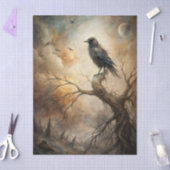 Papier Mousseline Haunting Fantasy Gothic Raven & Moon (Artisanat)