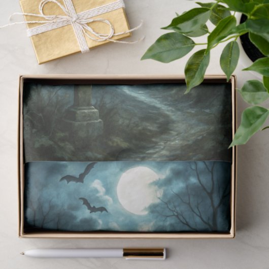 Papier Mousseline Haunting Moonlit Graveyard Decoupage papier de pap (Cadeau)