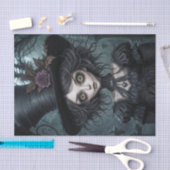 Papier Mousseline Haunting Yellow-Eyed Scarecrow Girl Decoupage (Artisanat)