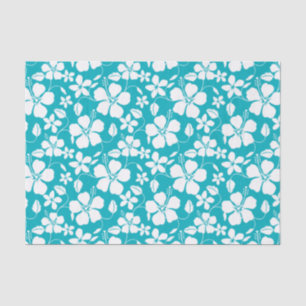 PAPIER MOUSSELINE HAWAIIAN HULA (HIBISCUS) TURQUOISE