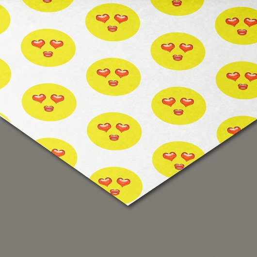 Papier Mousseline Heart Love Eyes Emoji Motif