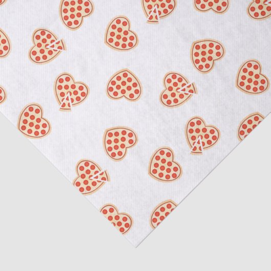 Papier Mousseline Heart Pepperoni Pizza Motif (Détail)