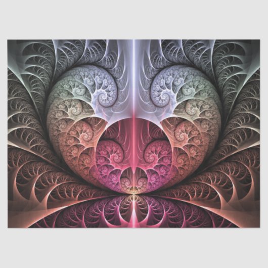 Papier Mousseline Heartbeat, Abstrait surreal Imaginaire Fractal Art (Recto)