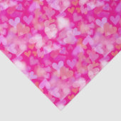 Papier Mousseline Hearts Bokeh Pattern Pink (Détail)