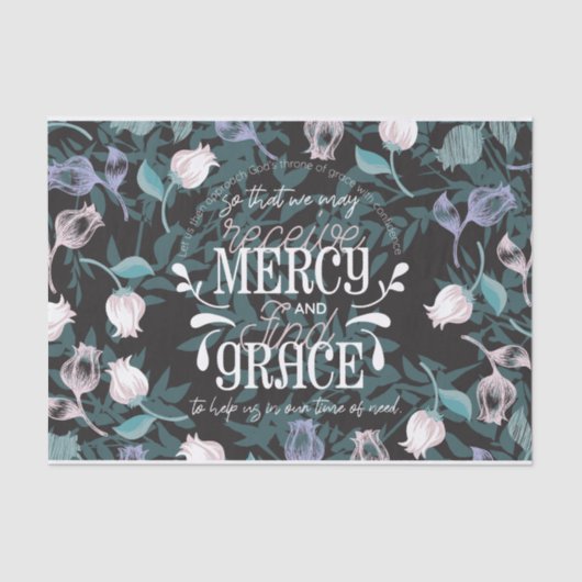 Papier Mousseline Hébreu 4:16 citations noir ver (Recto)