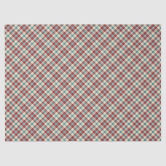 Papier Mousseline Heffalumps Rouge foncé Marine Beige Plaid Tissu Pa (Recto)
