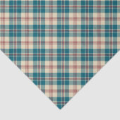 Papier Mousseline Heffalums Marine Bleu, Rouge Beige Plaid Tissu Pap (Détail)