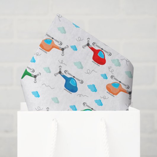 Papier Mousseline Helicopter Decoupage (Sac cadeau)