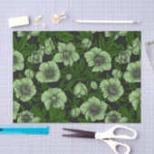 Papier Mousseline Hellebores blancs avec feuille (Artisanat)