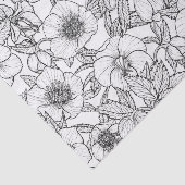Papier Mousseline Hellebores en noir et blanc (Détail)