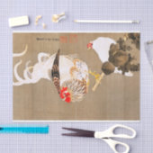 Papier Mousseline Hen et coq avec Grapevine par Ito Jakuchu (Artisanat)