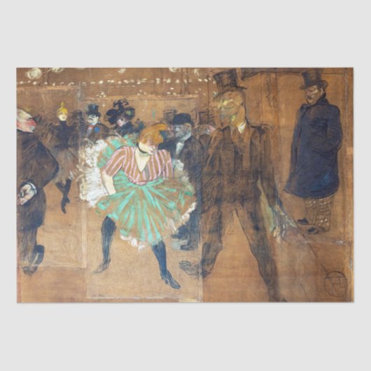 Papier Mousseline Henri de Toulouse-Lautrec - Danse à la Rouge (Recto)
