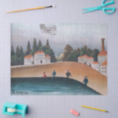 Papier Mousseline Henri Rousseau - Les Pêcheurs et le Biplane (Artisanat)