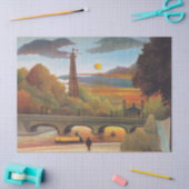 Papier Mousseline Henri Rousseau - Seine et Tour Eiffel au coucher d (Artisanat)