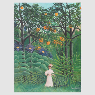 Papier Mousseline Henri Rousseau - Une femme marche dans une forêt e