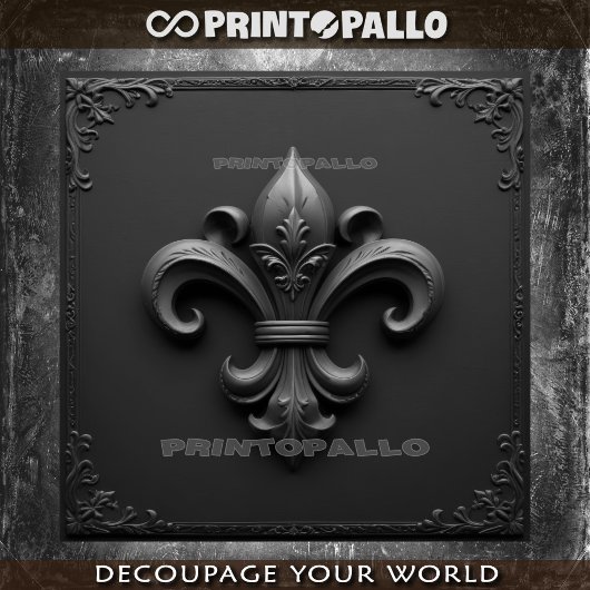 Papier Mousseline Heraldique : Fleur-de-lis. Fleur de lys.