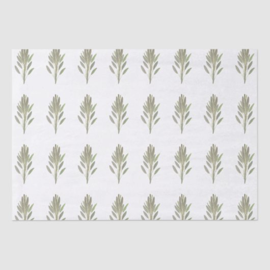 Papier Mousseline Herbe de Sage plante verdure végétale Aquarelle (Recto)