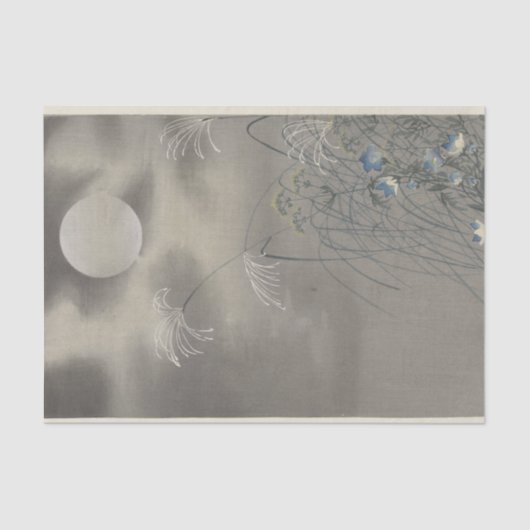 Papier Mousseline Herbes et fleurs en Pleine lune par Ohara Koson (Recto)