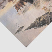 Papier Mousseline Herd of Buffalo (par Charles M. Russell) (Détail)