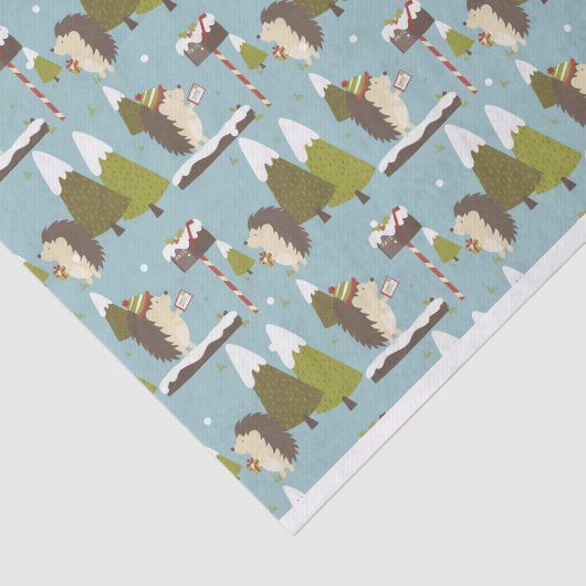 Papier Mousseline Hérisson de Noël amusant Enfants (Détail)