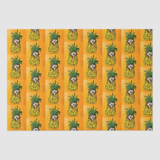 Papier Mousseline Hérisson et papier de tissus d'ananas (Recto)