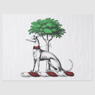 Papier Mousseline Héritier de Greyhound Whippet avec arbre héraldiqu
