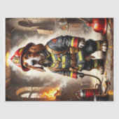 Papier Mousseline Héroïque Basset Hound chien agissant comme pompier (Recto)