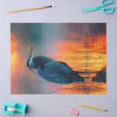 Papier Mousseline Héron bleu à Sunrise Decoupage (Artisanat)