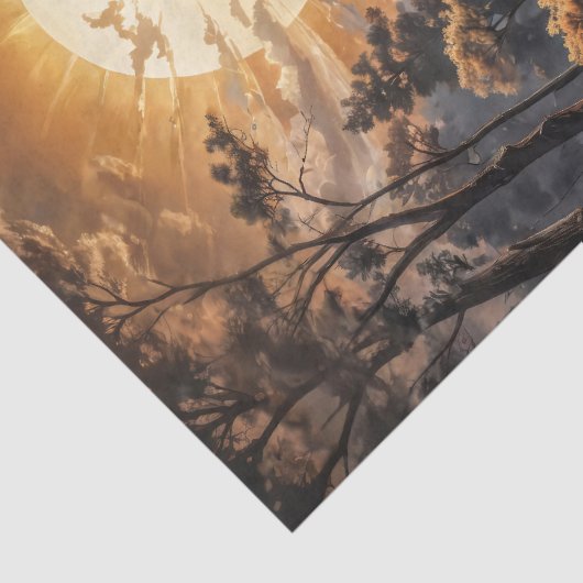 Papier Mousseline Héron bleu à Sunrise Decoupage (Détail)