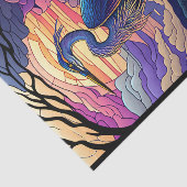 Papier Mousseline Héron bleu au coucher du soleil (Détail)