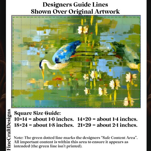 Papier Mousseline Heron Stanparmi les nappes d'eau EF1L Découpage