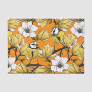 Papier Mousseline Heure du printemps en jaune