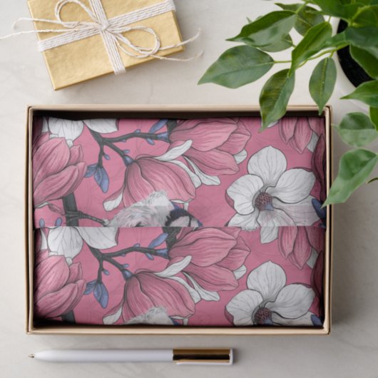 Papier Mousseline Heure du printemps en rose (Cadeau)