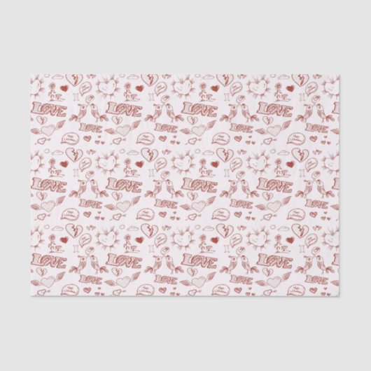 Papier Mousseline Heureuse Sainte-Valentin (Recto)